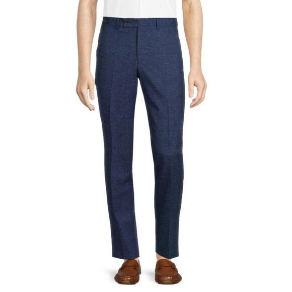 New Ted Baker Jerome Crosshatch Wool Blend Pants P6676 - Picture 1 of 10